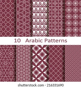 set of ten Arabic patterns