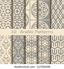 set of ten Arabic patterns