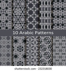 set of ten arabic patterns