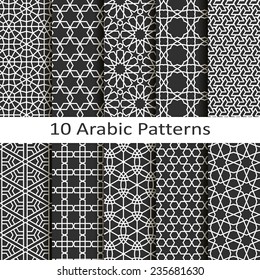 set of ten arabic patterns