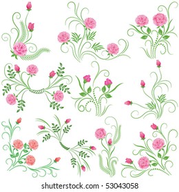 Set of ten bouquets roses