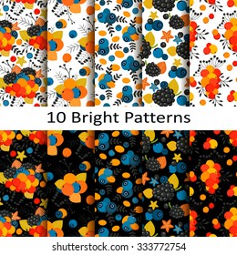 set of ten bright patterns