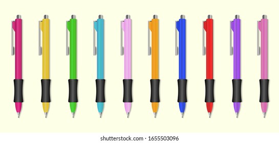 Set Of Ten Color Pens