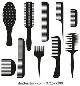 Set of ten combs, vector illustration