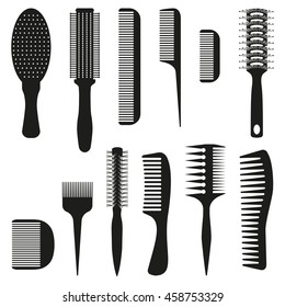 Set of ten combs, vector illustration