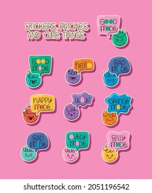 set of ten cute stickers