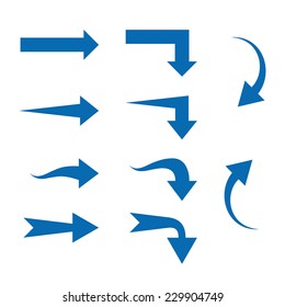 Set of Ten different Arrows. Vector illustration