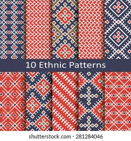 Set of ten ethnic patterns