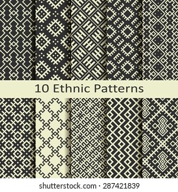 set of ten ethnic patterns