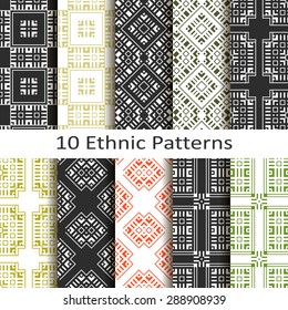 set of ten ethnic patterns