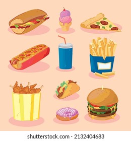 set of ten fast food plates