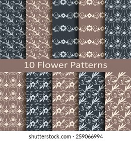 set of ten flower patterns