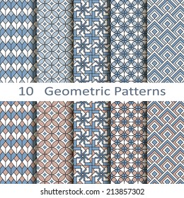 set of ten geometric patterns