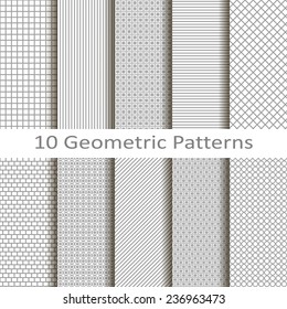 set of ten geometric patterns