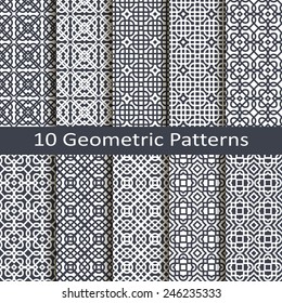 set of ten geometric patterns