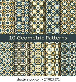 set of ten geometric patterns