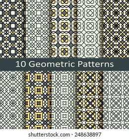 set of ten geometric patterns