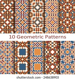 set of ten geometric patterns