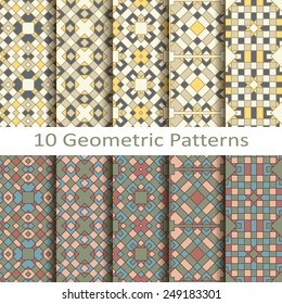 set of ten geometric patterns