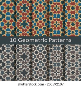set of ten geometric patterns