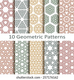 set of ten geometric patterns