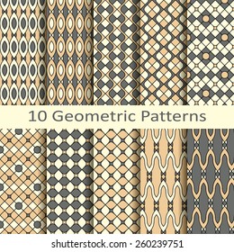 set of ten geometric patterns