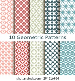 Set of ten geometric patterns
