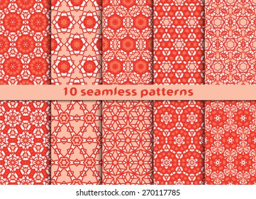 Set of ten geometric seamless patterns. Fashion prints with Swatch.