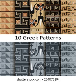 set of ten greek patterns