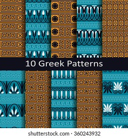 set of ten greek patterns