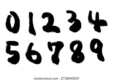 A set of ten hand-drawn illustrations from zero to nine.