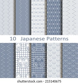 set of ten Japanese patterns