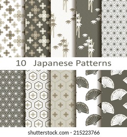 set of ten Japanese patterns