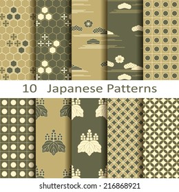 set of ten Japanese patterns