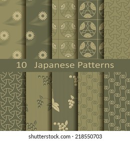 Set of ten Japanese patterns