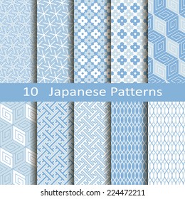set of ten Japanese patterns