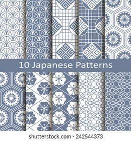 set of ten japanese patterns