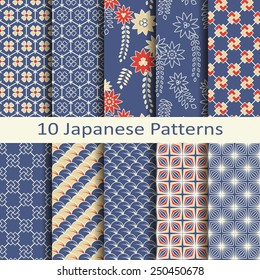 set of ten japanese patterns