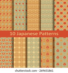 set of ten japanese patterns