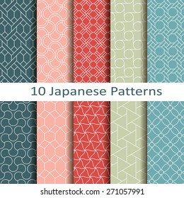 set of ten Japanese patterns