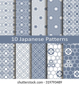 set of ten japanese patterns