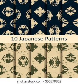 Set of ten japanese patterns