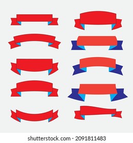 Set of ten multicolor ribbons and banners for web design. great design element isolated on white background. vector illustration.