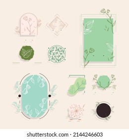 conjunto de diez emblemas de la naturaleza