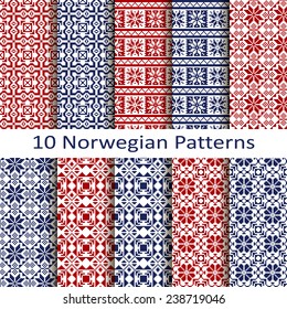 set of ten norwegian patterns