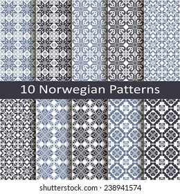 set of ten Norwegian patterns