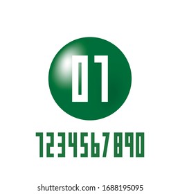 set of ten numbers fonts form zero to nine, vector element.