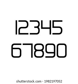 Set of ten numbers from zero to nine, number flat design. Eps10 vector illustration.