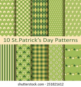 set of ten patterns for St.Patrick's day