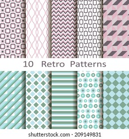 Set von zehn Retro-Mustern